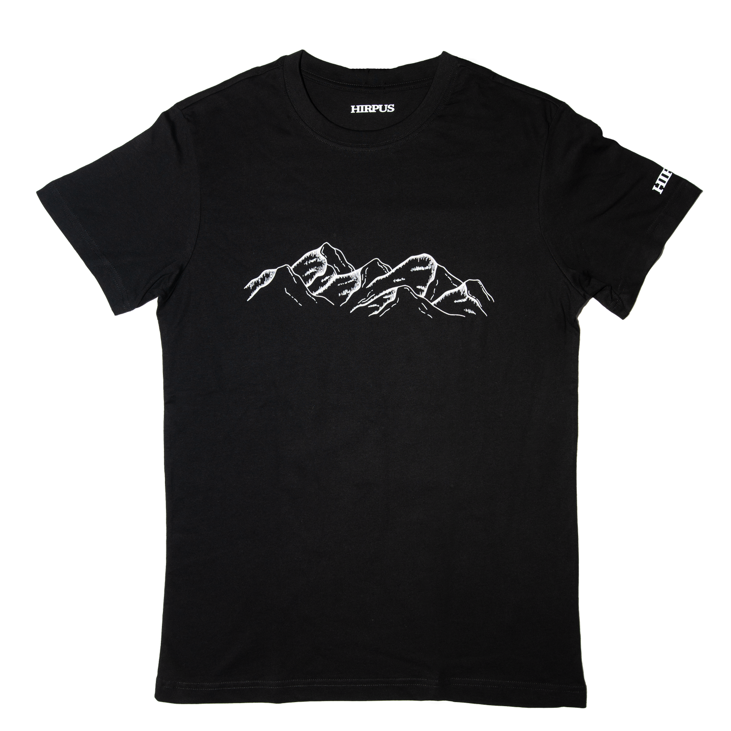 t-shirt nera Mountain con logo bianco
